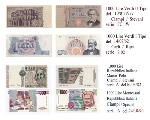 1000 lire verdi tipo - 1000, 1