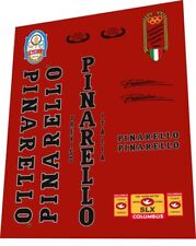 SET DECALCOMANIA CORNICE PINARELLO TREVISO 1984 EDIZIONE OLIMPICA NERO/ARGENTO