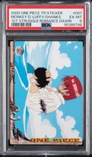 2000 AMADA ONE PIECE TRADING STICKERS #097 MONKEY D. RUFFY/SHANKS PSA 6
