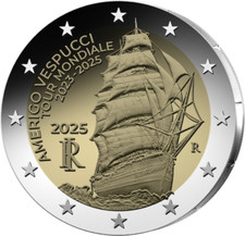 2 EURO COMMEMORATIVO ITALIA 2025 -AMERIGO VESPUCCI -FDC DA ROLLS   DISPONIBILI