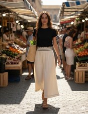 Gonna midi Zara beige taglia M