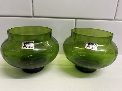 Raro vaso ciotola - vetro, verde