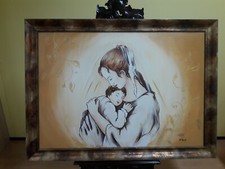 Capezzale Dipinto a mano su tela Contemporaneo Glamour Glitter Cornice Legno