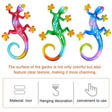  3pcs Gecko pendente pendente Gecko Art Craft Pendant Iron Gecko Decorazione