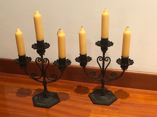 Coppia candelabri ferro - coppia, in
