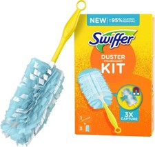 SWIFFER DUSTER KIT MANICO + 3 RICAMBI PIUMINI SPOLVERINO CATTURA POLVERE 10 2025