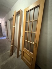 Porta In Legno Da Interno Con Vetro E Telaio