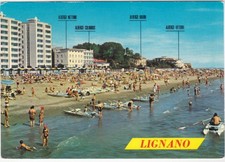 LIGNANO - UDINE - ALBERGHI VARI - LA SPIAGGIA - VIAGG. 1973 -24605-