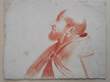 Antico disegno a sanguigna su carta vergata.