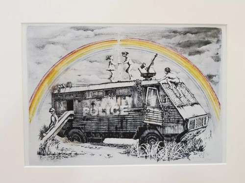 Banksy police riot van rare - banksy, (rare