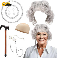 7PCS Old Lady Costume Set