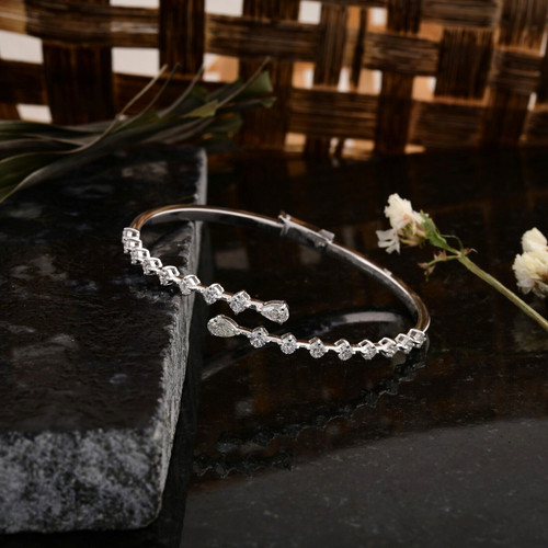 Bracciale rigido con diamante - bracciale,