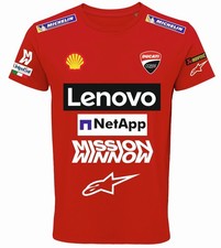 T-shirt Ducati Italia, MotoGP, + 3 adesivi in omaggio, Replica  100%cotone