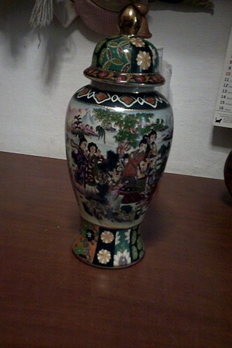 Raro vaso potichè vintage - potichè,