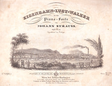 1836-STRAUSS-EISENBAHN-LUST-WALZER-PIANOFORTE-DIRETTORE D'ORCHESTRA-PARTITURE