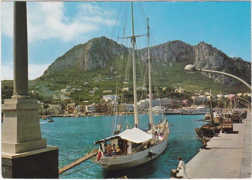 Capri naples the port with - -,