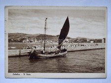 CATTOLICA il porto paranza barca pescatori Rimini vecchia cartolina