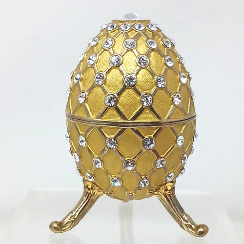 Grande scatola anello uovo - , oro