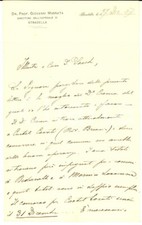 1907 STRADELLA Lettera prof. Giovanni MASNATA per raccomandazione - AUTOGRAFO