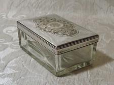 Vecchia scatola portasapone in vetro tagliato e piatto Sheffield georgiano c1830 scatola sheffield