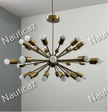 Grande decorazione spettacolare in ottone 36 luci 36 pollici artigianale mari...