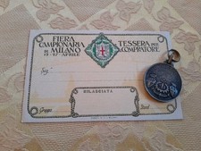 FIERA DI MILANO CAMPIONARIA MEDAGLIA e TESSERA VENTENNIO AUTARCHIA 