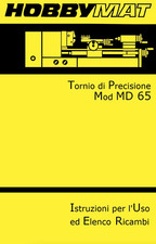 Hobbymat MD65 tornio Manuale uso e manutenzione PDF