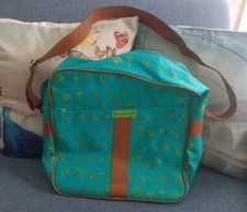 Borsa * Tracolla Naj Oleari Vintage Tessuto Verde Stampa Palme  vintage paninaro