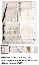 6 Federe In Cotone Bottoni