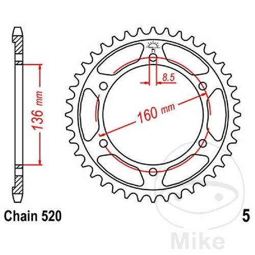 Jtr5 corona 40 denti - jtr5.40,