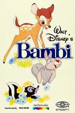 Poster Manifesto Locandina Cinema Film Walt Disney Bambi Stampa Formato 50x70 Cm