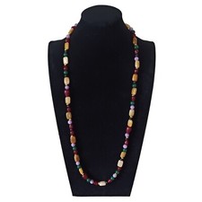 collana lunga multicolore pietre dure colorate da portare anche doppia bijoux
