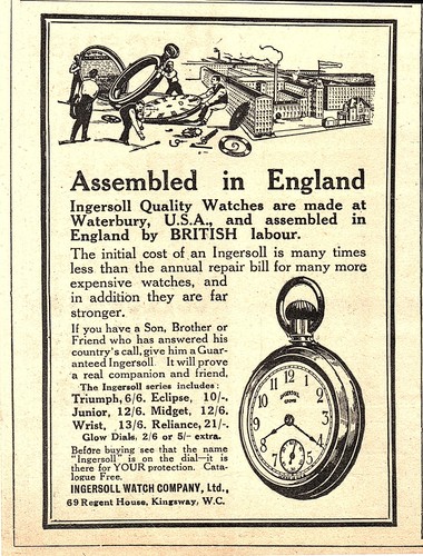 Ww1 advert for ingersoll ltd - advert,