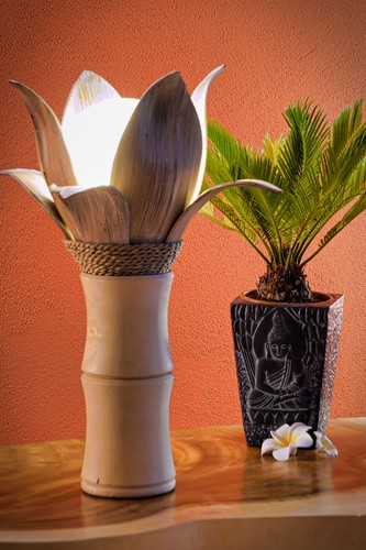 Lampada tavolo bambù cm - lampada,
