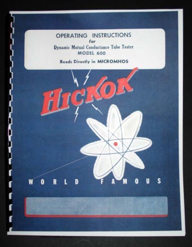 Hickok 600 tube tester manuale - tester,
