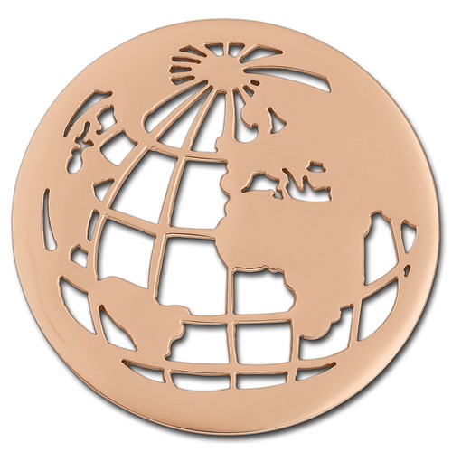 Amello mappamondo monete rosa - mappamondo,