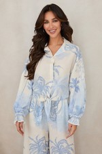 TROPICAL PALM TREE BUTTON DOWN