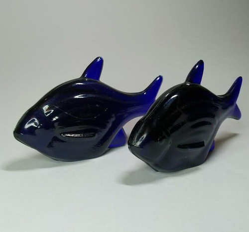 Coppia statuine pesci vetro - statuine,