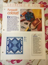 Schema punto croce Ricamo Geometrie e folk Puntaspilli colorati