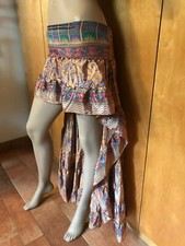 GONNA GIPSY ASIMMETRICA MULTICOLOR CORTA AVANTI CON STRASCICO TG UNICA ELASTICO 