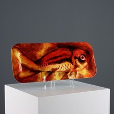 Vassoio Piero Fornasetti Vintage Alluminio Decorazioni Italia Anni 60 Originale