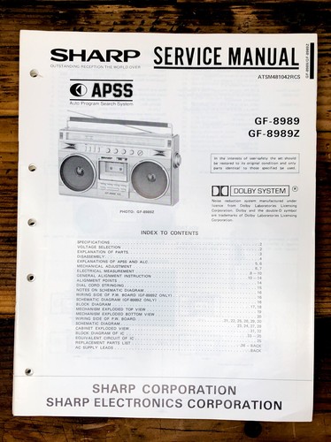 Sharp 8989 8989z radio - gf-8989, /