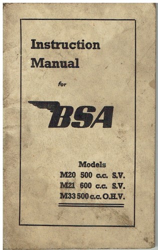 Bsa m20 m21 600cc - sv), (600cc