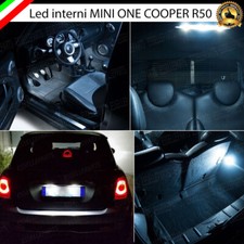 KIT LED INTERNI COMPLETO MINI ONE COOPER R50 R53 + LUCI TARGA LED CANBUS 6000K