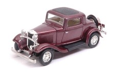 MODELLINO AUTO EPOCA STATICO LUCKY DIE CAST FORD 3-WINDOW COUPE 1932 ROSSO 1/43