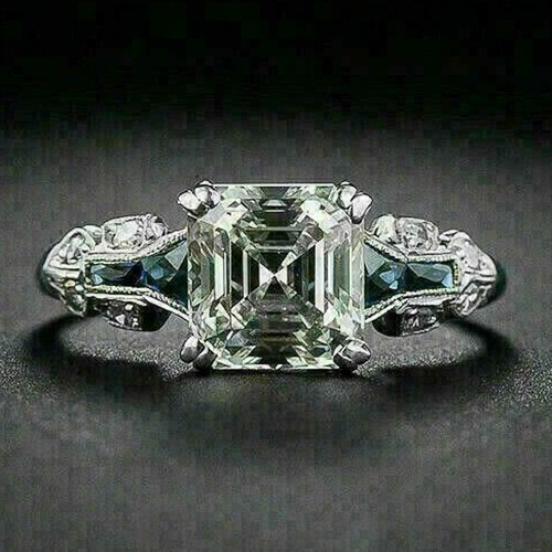 Art déco 3ct asscher - art, diamanti