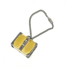 GUCCI Vecchio Gucci Tronchetto Portachiavi Borsa Charm Metallo Donna Oro e Argento