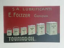 CARTOLINA PUBBLICITARIA EMILIO FOLTZER GENOVA AUTOMOBILE AUTO LUBRIFICANTI OLIO