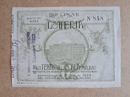 Biglietto lotteria pro - biglietto,