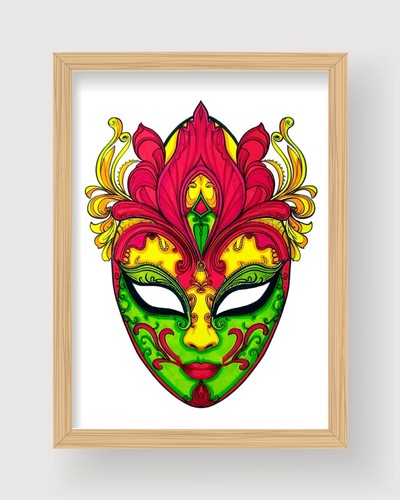 Carnival mask drawing - drawing, unframed